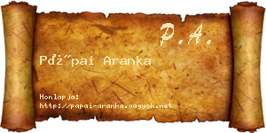 Pápai Aranka névjegykártya