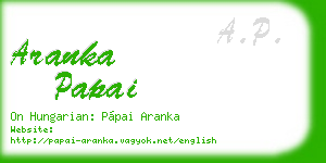 aranka papai business card