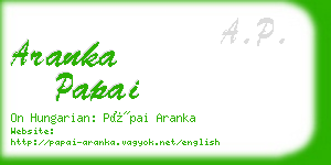 aranka papai business card